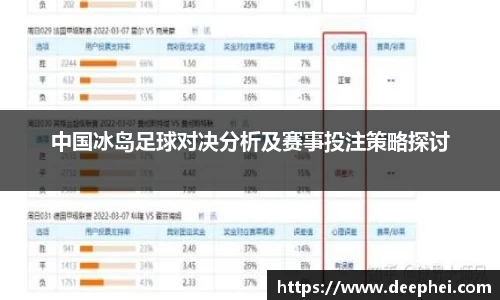 中国冰岛足球对决分析及赛事投注策略探讨